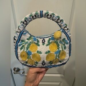 Viral Beaded Bag Lemon Made In India Marshalls TikTok NWT White Yellow Blue